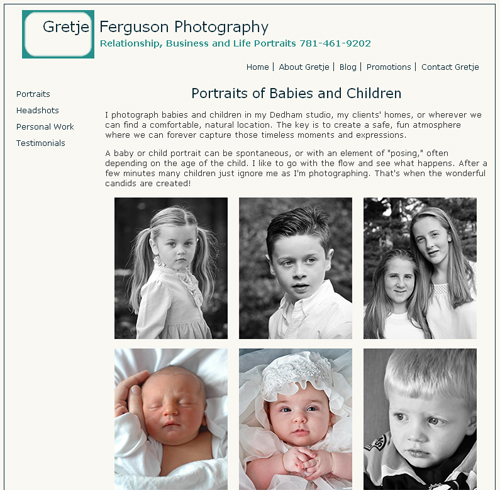 Gretje Ferguson's Website Layout Update